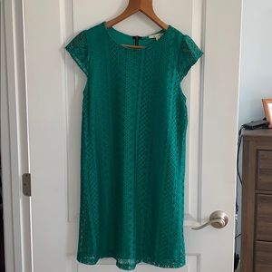 Christmas green embroidered dress